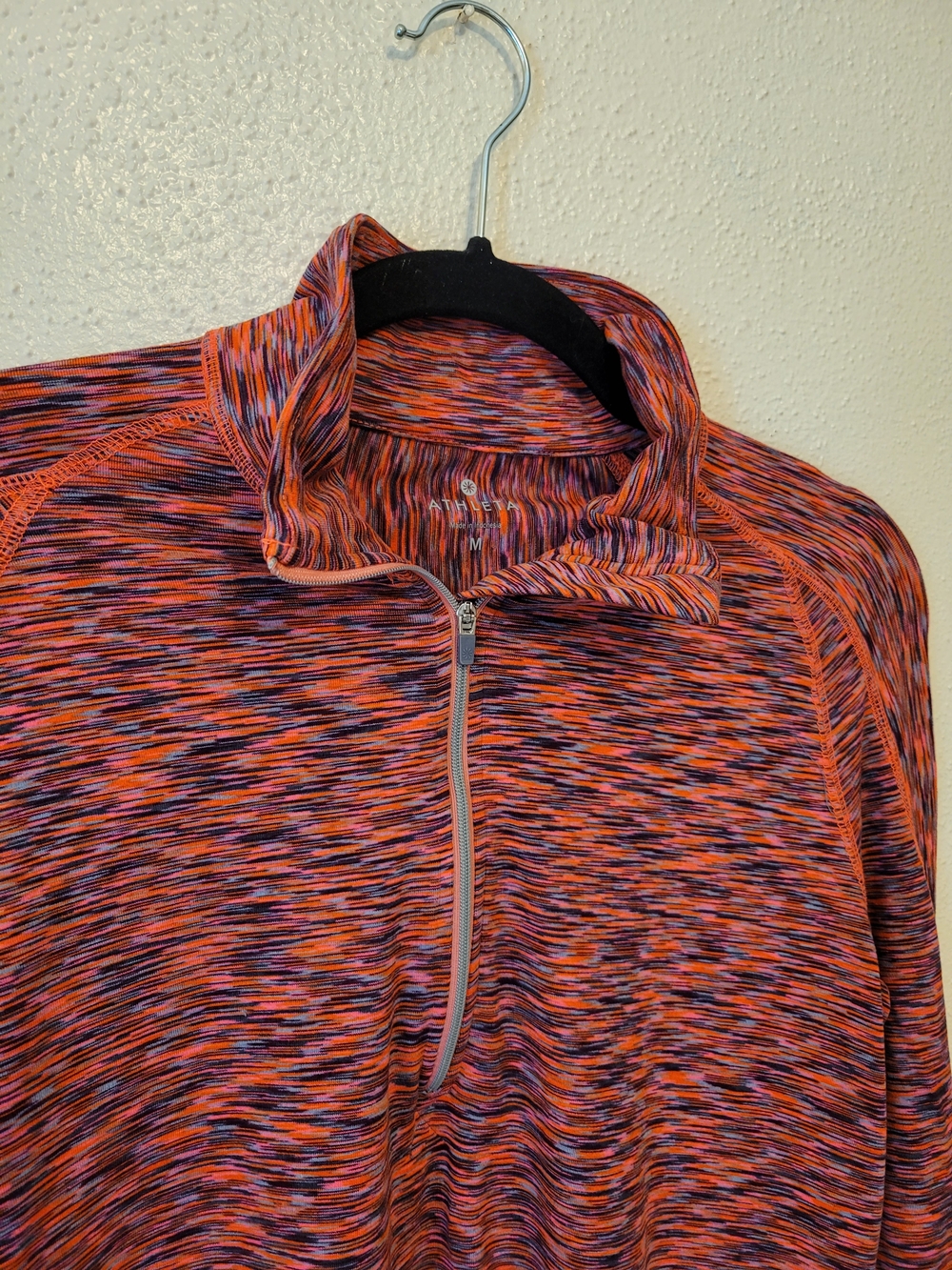 Athleta Mendoza Half Zip Pullover Space Dye Orange Purple Women's Medium - Picture 4 of 8